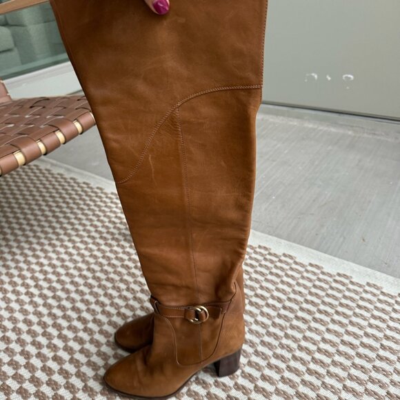 Chloe Over the Knee Brown Boots - Picture 2 of 8